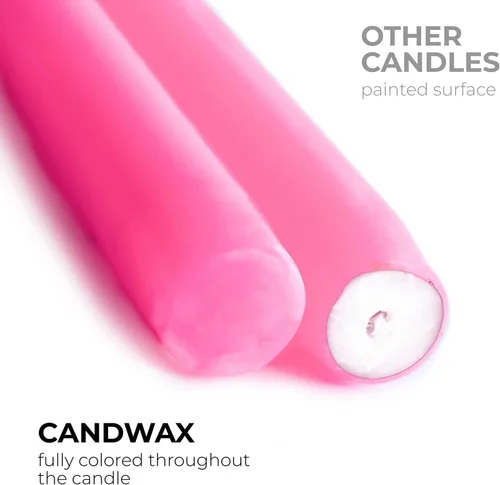 Miniatura 2 de CANDWAX - Juego de 4 velas cónicas de 8 pulgadas, anti goteo y sin humo, velas delgadas de combustión lenta, velas cónicas color rosa