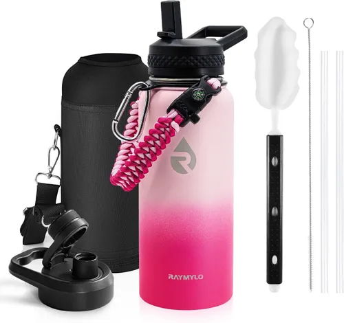 Miniatura 76 de RAYMYLO Botella de agua aislada de 24 onzas, de acero inoxidable con triple pared al vacío (fría durante 48 horas, caliente durante 24 horas), a