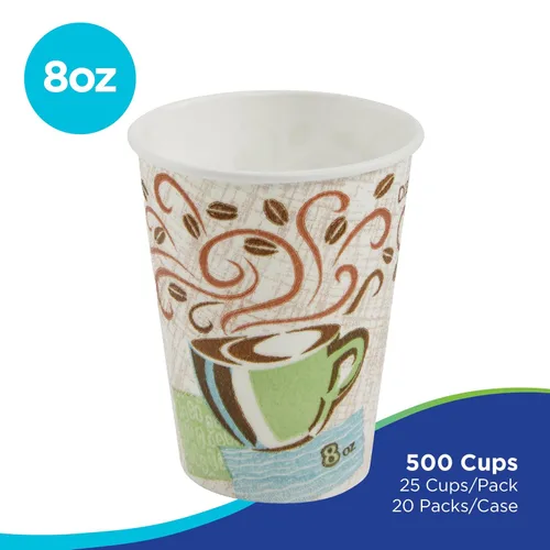 Miniatura 2 de Vaso térmico de papel, de 12 onzas con un diseño de café, de Dixie PerfecTouch 5342CD (Viene con 20 fundas aislantes y 50 vasos por funda), 500