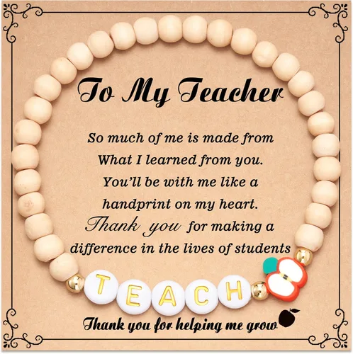Miniatura 8 de PPJew Regalos para profesores, pulsera elástica de manzana para mujeres/hombres, regalos del día del maestro de parte de estudiantes