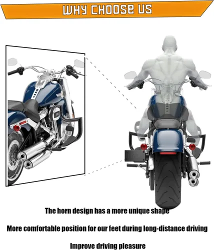 Miniatura 3 de Kinglemc, protector para motor, barra de choque Highway Freeway para Harley Davidson Softail FL Deluxe Fat Boy Slim Heritage Springer Classic Cross