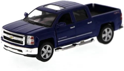 Miniatura 7 de KiNSMART 2014 Chevrolet Silverado LTZ Crew Cab 4x4 1:46 Escala 5" Modelo de Metal Fundido a Presión Camión de Juguete de Camioneta (Edición Policía)