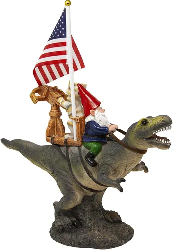 Miniatura 5 de Funny Guy Mugs Estatua de gnomo de jardín - T-Rex Fellowship - Escultura de gnomo de jardín para interiores y exteriores para patio, patio o césped