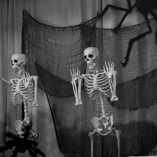 Miniatura 5 de NEBURORA Tela espeluznante de Halloween, 4 piezas de gasa espeluznante negra de 72 x 30 pulgadas, suministros de fiesta de Halloween para interiores