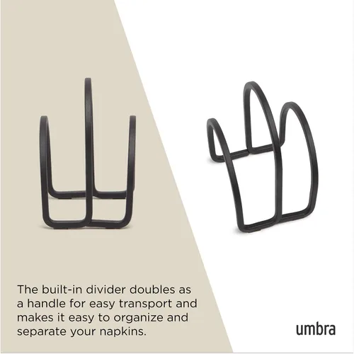 Miniatura 5 de Umbra Servilletero Squire para cena cuadrada y rectangular, cóctel, servilletas de almuerzo, diseño moderno de metal que parece hierro fundido