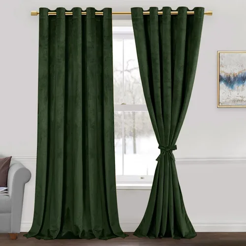 Miniatura 119 de JIUZHEN - Cortinas de terciopelo gris de 63 pulgadas opacas para sala de estar - Cortinas gruesas de terciopelo con ojales para ventana