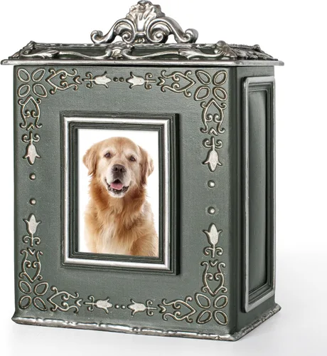 Miniatura 8 de AELS Urna de mascotas caja de memoria para recuerdos con ranura para fotos, urnas conmemorativas para perros para cenizas, urnas de cremación