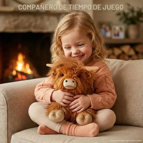 Miniatura 5 de SuzziPals Vaca de las Tierras Altas de Peluche Calentable y Enfriable, Almohadilla Calentable Microondable para Relajación y Alivio, Juguetes