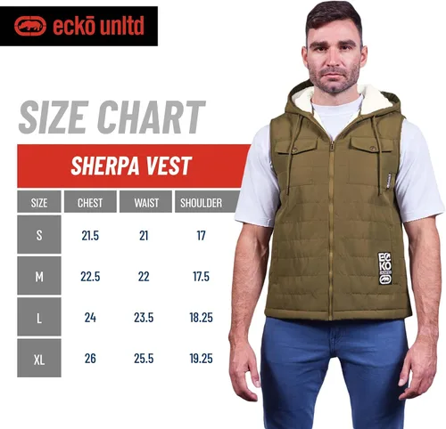 Miniatura 6 de Ecko Unltd Sleeveless Sherpa Lined Puffer Vest Mens Winter Travel Vest