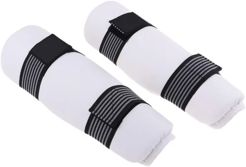 Miniatura 5 de DYNWAVE Espinillera profesional de artes marciales para artes marciales, karate, universal para hombres, mujeres y jóvenes, color blanco