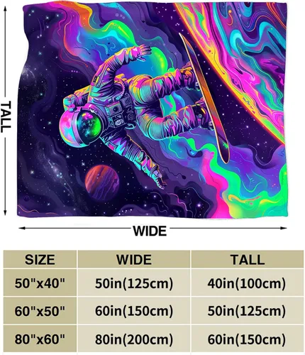 Miniatura 5 de Manta de Astronauta Manta de Tiro Espacial Regalos y Decoración de Astronauta Manta de Astronauta de Fantasía para Niños Niñas Mujeres Hombres Niños