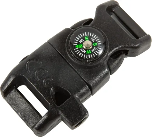 Miniatura 6 de 10 hebillas de silbato de emergencia vienen con brújula, arrancador de fuego y raspador de pedernal para acampar al aire libre, pulsera