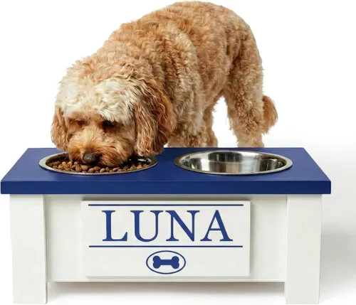 Miniatura 30 de GrooveThis Woodshop Soporte Personalizado de Cuenco Elevado para Perros de Tamaño Grande, Mediano, Pequeño y Extra Pequeño - Cuencos de Acero Negro