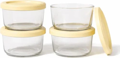 Miniatura 42 de Juego de 8 recipientes de vidrio para almacenamiento de alimentos (4 recipientes + 4 tapas sin BPA), 6.5 tazas, a prueba de fugas, aptos