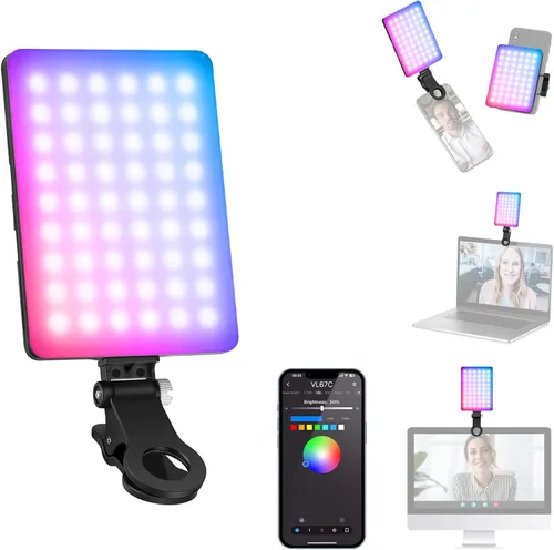 Miniatura 10 de NEEWER Basics NL-60AI - Luz para selfie para teléfono con clip frontal y trasero, 60 LED 2000 mAh recargable CRI95+, 3 modos, iluminación de relleno