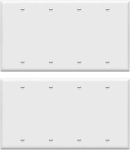 Miniatura 29 de Enerlites Cubierta de Dispositivo en Blanco Placa de Pared, Acabado Brillante, Tamaño 4-Gang 4.50" x 8.19", Policarbonato Termoplástico Irrompible