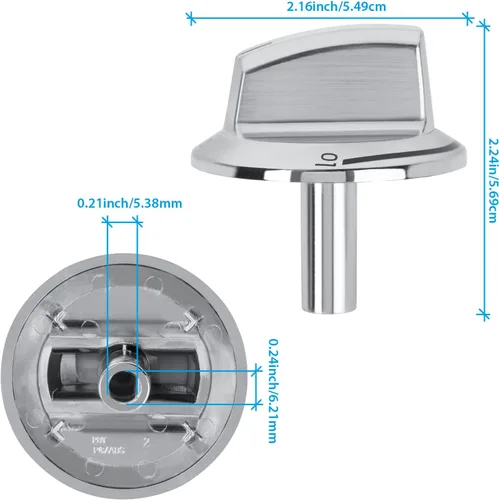 Miniatura 2 de 5304525746 - Paquete de 5 perillas de repuesto para estufas de gas Frigidaire, pieza de repuesto para 5304504839 (paquete de 5)