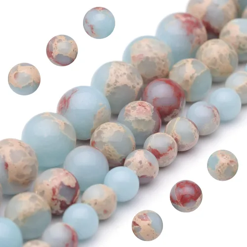 Miniatura 12 de Youngbling Cuentas de jade natural para hacer joyería, cuentas de jade verde pulido de 8 mm redondas y lisas, piedra auténtica para pulseras