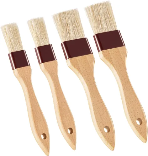 Miniatura 8 de Boao 4 cepillos de pastelería, cepillo de cerdas naturales para cocinar y hornear, cepillos de barbacoa para mantequilla, tostador, aceite, huevo