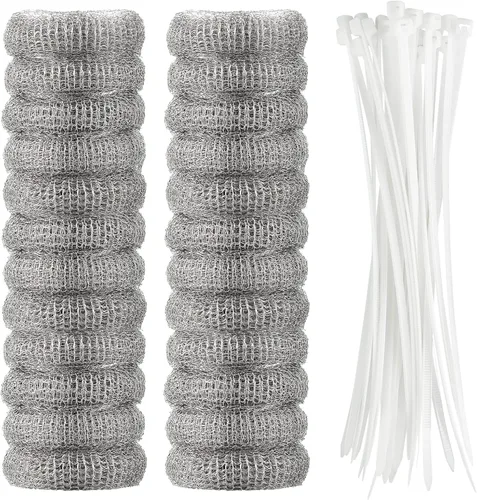 24 Piezas Trampas de Pelusa para Lavadora de Acero Inoxidable Trampas Cazapelusas para Lavandería Filtro de Malla para Manguera de Lavadora con 24