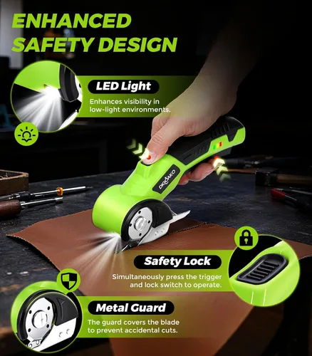 Miniatura 2 de Cortador de Cartón - Tijeras Eléctricas Inalámbricas Recargables, Cortador de Caja Eléctrico de 4V Duty para Cartón, Bloqueo de Seguridad y Luz LED