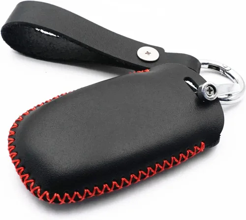 Miniatura 2 de Funda de cuero inteligente con 4 botones para llavero remoto para Kia K3 K6 Optima Cerato Forte Sorento Rio Rio5 Rondo Carens (negro)