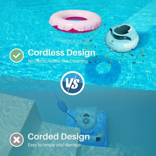 Miniatura 5 de PoolPure Aquaguard SE II 2025 - Limpiador robótico inalámbrico para piscinas con batería grande de 120 minutos y 5000 mAh (azul)