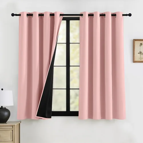 Miniatura 23 de RYB HOME Cortinas opacas grises de 63 pulgadas de largo para dormitorio, cortinas de ventana 100% opacas con aislamiento térmico y reducción