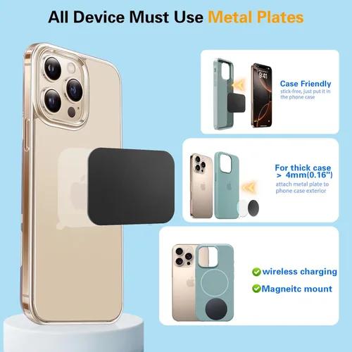Miniatura 6 de Volport Soporte magnético para teléfono celular con ventilación de aire, universal para salpicadero de vehículo, soporte mágico para teléfono