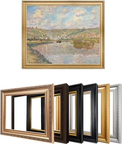 Miniatura 149 de IPIC - Reproducción artística de los lirios de agua de Claude Monet 1906, impresiones giclée coinciden con el marco dorado clásico, arte de pared