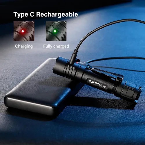 Miniatura 3 de Linterna UV de 365 nm, Sofirn SF16 recargable y potente con interruptor de cola para detectar orina de perros, revelar manchas invisibles