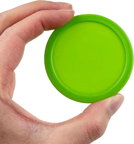 Miniatura 4 de Paquete de 12 discos de hockey de aire de 2.5 pulgadas para mesa de tamaño pequeño Verde