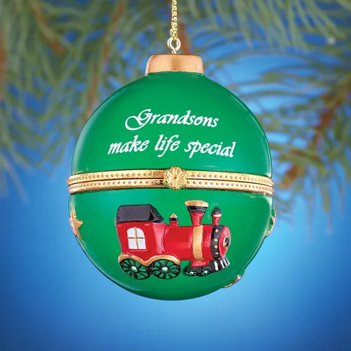 Miniatura 2 de Collections Etc Adornos navideños con cita conmovedora y colgador dorado, compartimento interior para regalo pequeño
