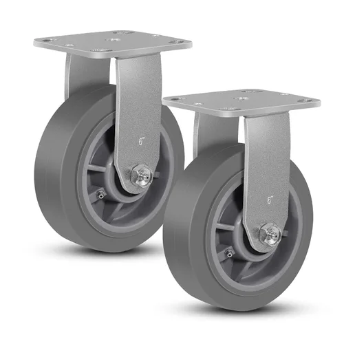 Miniatura 33 de Juego de 4 ruedas giratorias industriales de 5 pulgadas de alta resistencia con capacidad de carga de 3200 libras, ruedas de goma para muebles