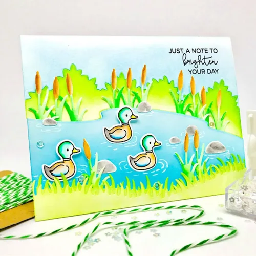 Miniatura 8 de Juego de sellos y troqueles para niños de pesca para hacer tarjetas, sellos transparentes y troqueles de corte de metal para álbumes de recortes