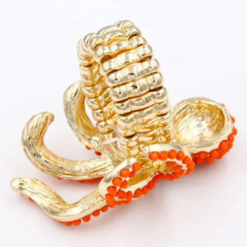 Miniatura 4 de Lavencious Anillo elástico de diamantes de imitación con diseño de pulpo para mujer, talla 7-9