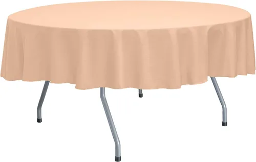 Miniatura 68 de Ultimate Textile Mantel redondo reversible Shantung Satin Majestic de 84 pulgadas, color rosa hielo