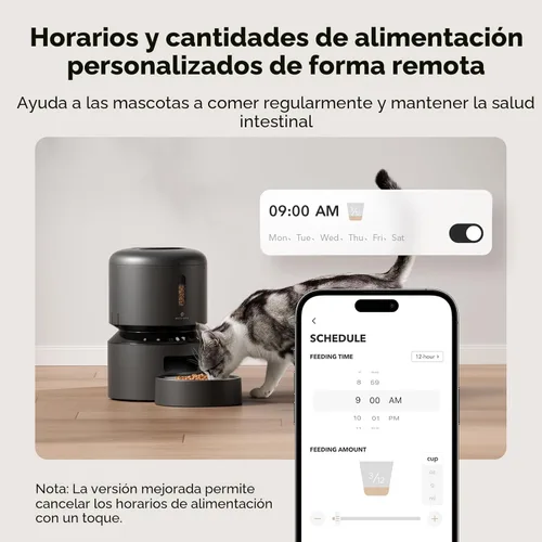 Miniatura 2 de PETLIBRO Comedero automático para gatos, comedero WiFi 5G para mascotas con preservación de frescura, comederos temporizados para gatos secos, hasta