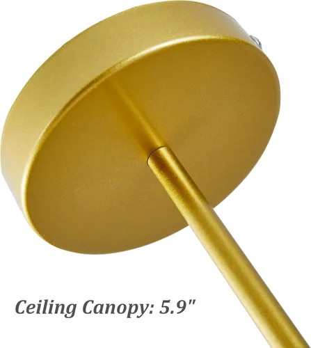 Miniatura 8 de Candelabro Colgante de Techo Decorativo de Bolas de Burbujas con Pantalla de Vidrio Esmerilado, Lámpara Colgante de Bricolaje para Pasillo, Oro