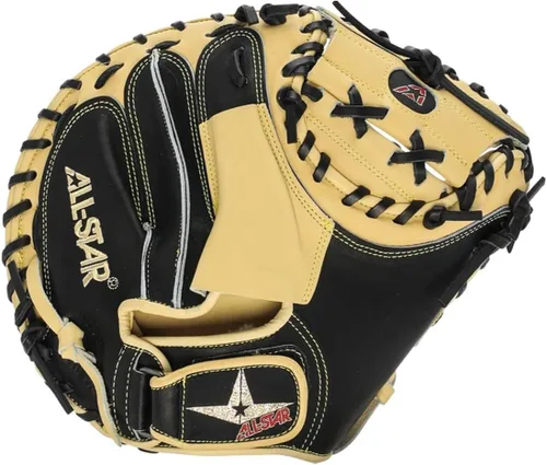 Miniatura 3 de All-Star Pro-Elite Guante Profesional de Béisbol para Receptor Negro sólido
