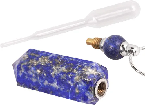 Miniatura 4 de TUMBEELLUWA Collar con colgante de piedra de aromaterapia con difusor de aceites esenciales, unisex, collar de piedras preciosas de punto de cristal