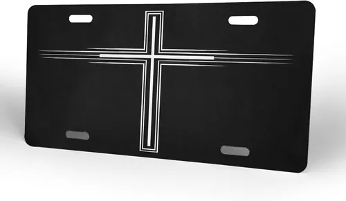 Miniatura 44 de Placa de matrícula de caballo corriendo para el frente del auto con 4 agujeros, divertida, de aluminio, metálica para accesorio de auto, etiqueta