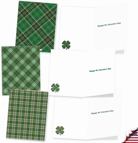 Miniatura 3 de The Best Card Company Juego de 20 tarjetas de notas del día de San Patricio a granel de 4 x 5.12 pulgadas con sobres (10 diseños, 2 de cada uno)