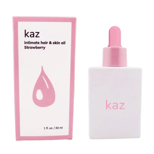 Waxness Kaz - Aceite íntimo para el cabello y la piel de fresa para el cuidado del cabello encarnado y el área del bikini 1 fl oz (1.0 fl oz) -