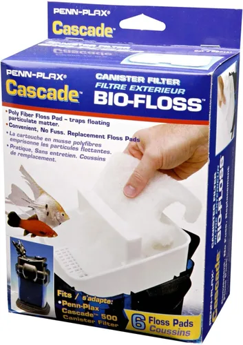 Miniatura 2 de Penn-Plax Cascade Bio-Floss - Almohadillas de hilo dental de fibra de polietileno de repuesto para filtros de acuario Cascade 500, paquete de 6