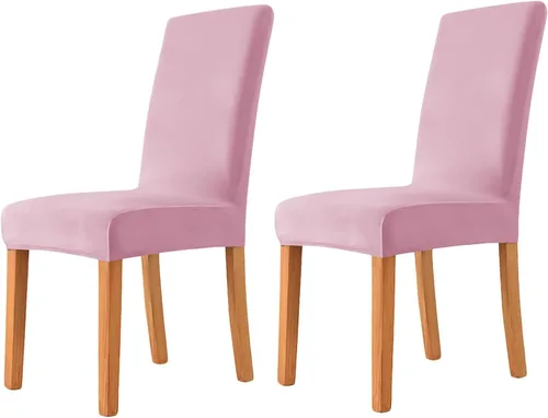 Miniatura 20 de Velvet Chair Covers Beige Gray, Stretch Dining Room Chair Covers 2 Pack, Super Fit Dining Chairs Slipcovers Spandex Washable Kitchen Parson Chair