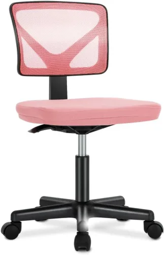 Miniatura 11 de Silla de oficina de malla sin brazos, silla de escritorio ergonómica con respaldo bajo, sillas giratorias ajustables para computadora para espacios