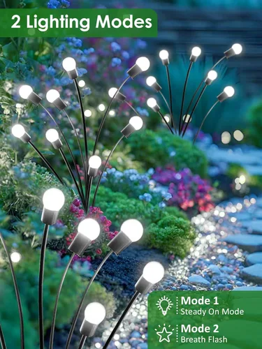 Miniatura 3 de 2026 Luces Solares Actualizadas para Exteriores, Juego de 8 Luces de Jardín Solares con 2 Modos, Luces de Luciérnaga al Aire Libre Impermeables