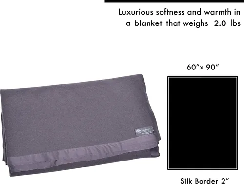 Miniatura 5 de Cashmere Boutique: Manta individual de cachemira 100% pura en 4 capas (color: gris medio, tamaño: 60 "x 90") - Tamaño individual Pure Cashmere Luxury