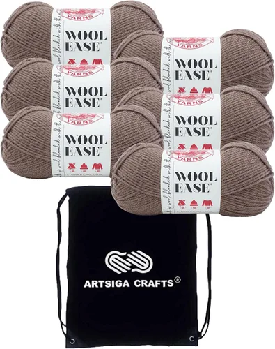 Miniatura 40 de Lion Brand Wool Ease Canyon Sunset 620-003 (3-Skeins - Mismo Lote de Tinta) Estambre Medio #4 Acrílico, Hilo de Lana para Crochet y Tejido con Bolsa
